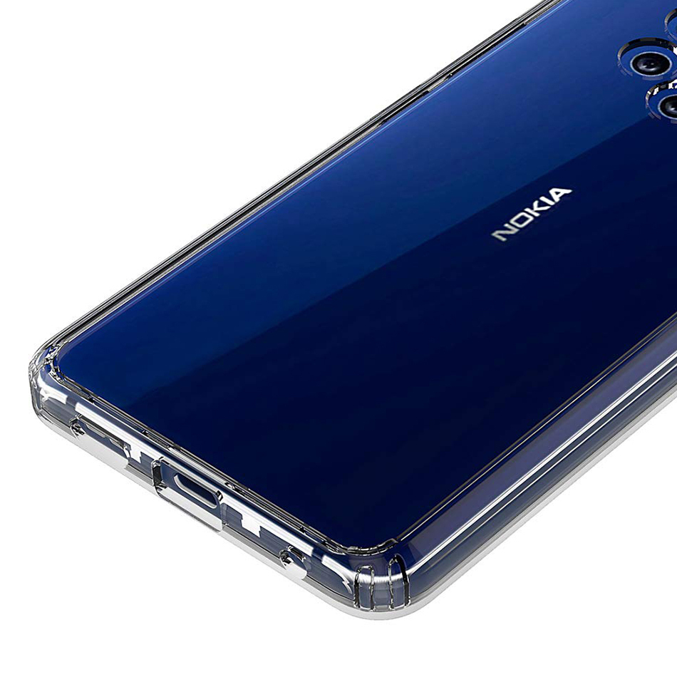 Slim Hybrid Acrylic Bumper Case For Nokia 9 Pureview Clear